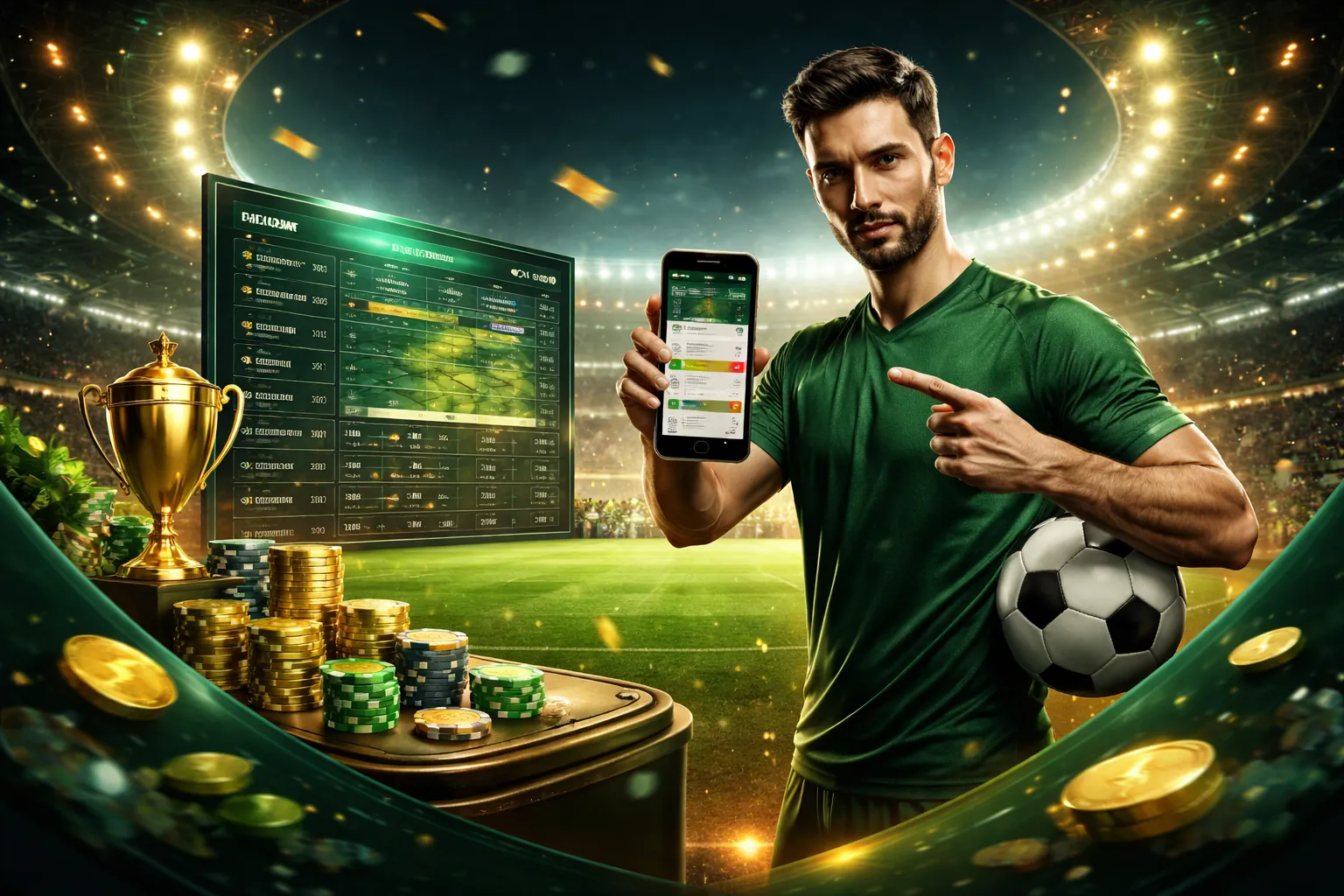 Sân vận động với trận đấu thể thao trực tiếp sôi động tại Hit Club 2026